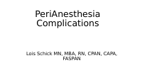 PeriAnesthesia complication.ppt
